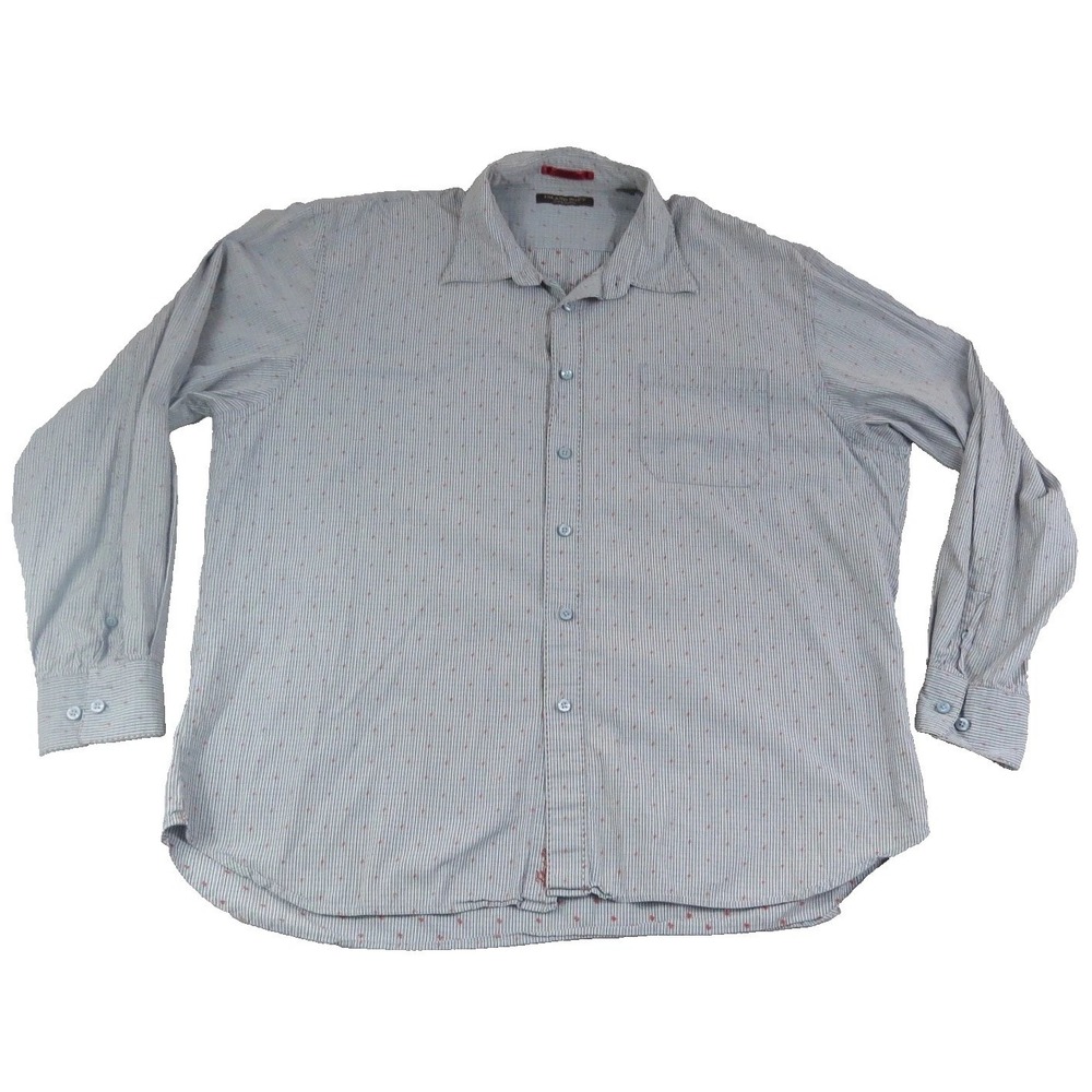 Tommy Bahama Island Soft Shirt Mens XXL Blue White‎ Striped Cotton Long Sleeves